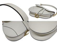 Load image into Gallery viewer, Christian Dior クリスチャンディオール サドルバッグ ワンショルダーバッグ 28-MA-0260 ホワイト レザー 美品 中古 4b011040