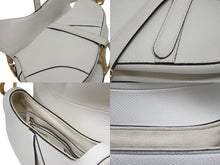 Load image into Gallery viewer, Christian Dior クリスチャンディオール サドルバッグ ワンショルダーバッグ 28-MA-0260 ホワイト レザー 美品 中古 4b011040