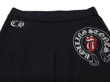 Load image into Gallery viewer, CHROME HEARTS クロムハーツ スウェットパンツ リップアンドタン フローラルクロス コットン ブラック ホワイト 美品 中古 4b011056