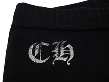 Load image into Gallery viewer, CHROME HEARTS クロムハーツ スウェットパンツ リップアンドタン フローラルクロス コットン ブラック ホワイト 美品 中古 4b011056