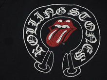 Load image into Gallery viewer, CHROME HEARTS クロムハーツ スウェットパンツ リップアンドタン フローラルクロス コットン ブラック ホワイト 美品 中古 4b011056