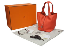 新品未使用 HERMES エルメス ピコタンロック22 ハンドバッグ Y刻印 トリヨンクレマンス ローズテキサス シルバー金具 中古 4b011078
