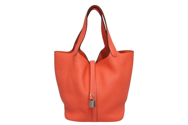 新品未使用 HERMES エルメス ピコタンロック22 ハンドバッグ Y刻印 トリヨンクレマンス ローズテキサス シルバー金具 中古 4b011078