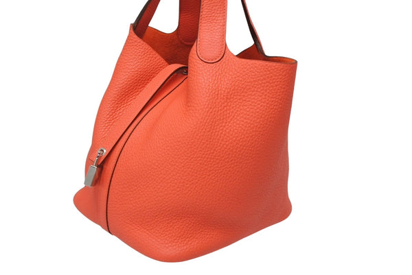 新品未使用 HERMES エルメス ピコタンロック22 ハンドバッグ Y刻印 トリヨンクレマンス ローズテキサス シルバー金具 中古 4b011078