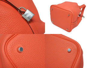 新品未使用 HERMES エルメス ピコタンロック22 ハンドバッグ Y刻印 トリヨンクレマンス ローズテキサス シルバー金具 中古 4b011078