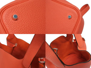 新品未使用 HERMES エルメス ピコタンロック22 ハンドバッグ Y刻印 トリヨンクレマンス ローズテキサス シルバー金具 中古 4b011078