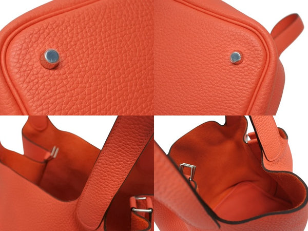 新品未使用 HERMES エルメス ピコタンロック22 ハンドバッグ Y刻印 トリヨンクレマンス ローズテキサス シルバー金具 中古 4b011078