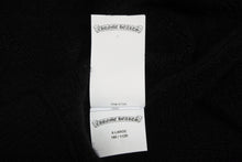 Load image into Gallery viewer, 新品未使用 CHROME HEARTS クロムハーツ カシミヤ ジップ パーカー フローラルクロス ブラック サイズXL シルバー925 金具 中古 4b011082