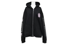 Load image into Gallery viewer, 新品未使用 CHROME HEARTS クロムハーツ ジップアップ フーディ サイズS DEADLY DOLL 希少 ピンク ブラック ホワイト 中古 4b011087