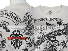 Load image into Gallery viewer, CHROME HEARTS クロムハーツ 半袖 Tシャツ マルチモチーフ ホワイト ブラック 白 黒 総柄 サイズ S 美品 中古 4b011097