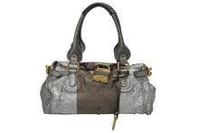 Load image into Gallery viewer, Chloe クロエ ハンドバッグ パディントン ワンショルダーバッグ シルバー レザー B19FG0 ゴールド金具 美品 中古 4b011122