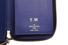 Load image into Gallery viewer, LOUIS VUITTON ルイヴィトン タイガラマ モノグラム ジッピーウォレット ヴェルティカル ターコイズブルー レザー M30447 美品 中古 4b011135