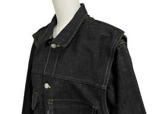 極美品 UNDERCOVER アンダーカバー 99AW small parts 分解デニムジャケット アーカイブ コットン ブラック サイズM 中古 4b011138
