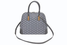 Load image into Gallery viewer, GOYARD ゴヤール ハンドバッグ ヴァンドーム PM ヘリンボーン PVC レザー グレー シルバー金具 美品 中古 4b011141