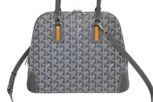 Load image into Gallery viewer, GOYARD ゴヤール ハンドバッグ ヴァンドーム PM ヘリンボーン PVC レザー グレー シルバー金具 美品 中古 4b011141