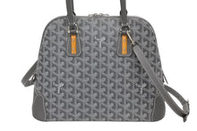 Load image into Gallery viewer, GOYARD ゴヤール ハンドバッグ ヴァンドーム PM ヘリンボーン PVC レザー グレー シルバー金具 美品 中古 4b011141