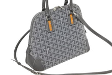 Load image into Gallery viewer, GOYARD ゴヤール ハンドバッグ ヴァンドーム PM ヘリンボーン PVC レザー グレー シルバー金具 美品 中古 4b011141
