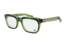 Load image into Gallery viewer, 新品未使用 CHROME HEARTS クロムハーツ DOLY アイウェア 53▫︎20 143 BSフレア グリーン ゴールド中古 4b011149