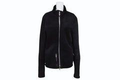 極美品 CHROME HEARTS クロムハーツ ムートン レザージャケット ダガージップ ブラック 黒 サイズ S 中古 4b011156
