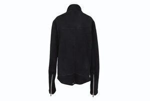 極美品 CHROME HEARTS クロムハーツ ムートン レザージャケット ダガージップ ブラック 黒 サイズ S 中古 4b011156