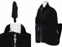 Load image into Gallery viewer, 極美品 CHROME HEARTS クロムハーツ ムートン レザージャケット ダガージップ ブラック 黒 サイズ S 中古 4b011156