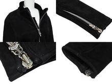 Load image into Gallery viewer, 極美品 CHROME HEARTS クロムハーツ ムートン レザージャケット ダガージップ ブラック 黒 サイズ S 中古 4b011156