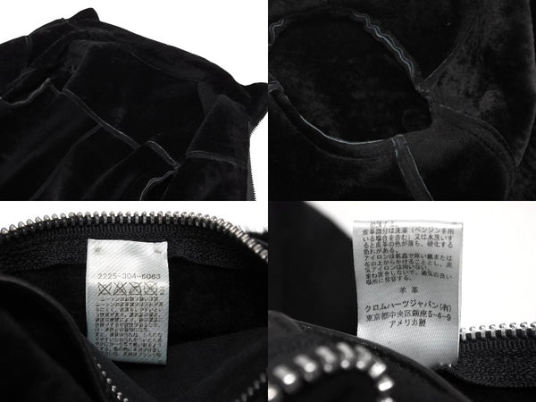 極美品 CHROME HEARTS クロムハーツ ムートン レザージャケット ダガージップ ブラック 黒 サイズ S 中古 4b011156