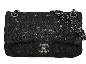 CHANEL シャネル マトラッセ23 Sフラップ Wチェーンショルダーバッグ 12番台 ココマーク スパンコール シルバー金具 美品 中古 4b011166