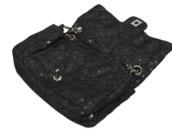 CHANEL シャネル マトラッセ23 Sフラップ Wチェーンショルダーバッグ 12番台 ココマーク スパンコール シルバー金具 美品 中古 4b011166