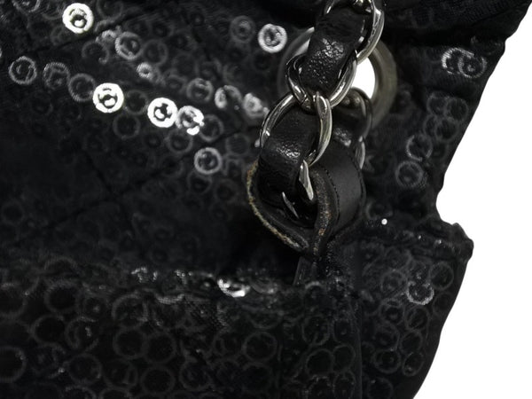 CHANEL シャネル マトラッセ23 Sフラップ Wチェーンショルダーバッグ 12番台 ココマーク スパンコール シルバー金具 美品 中古 4b011166