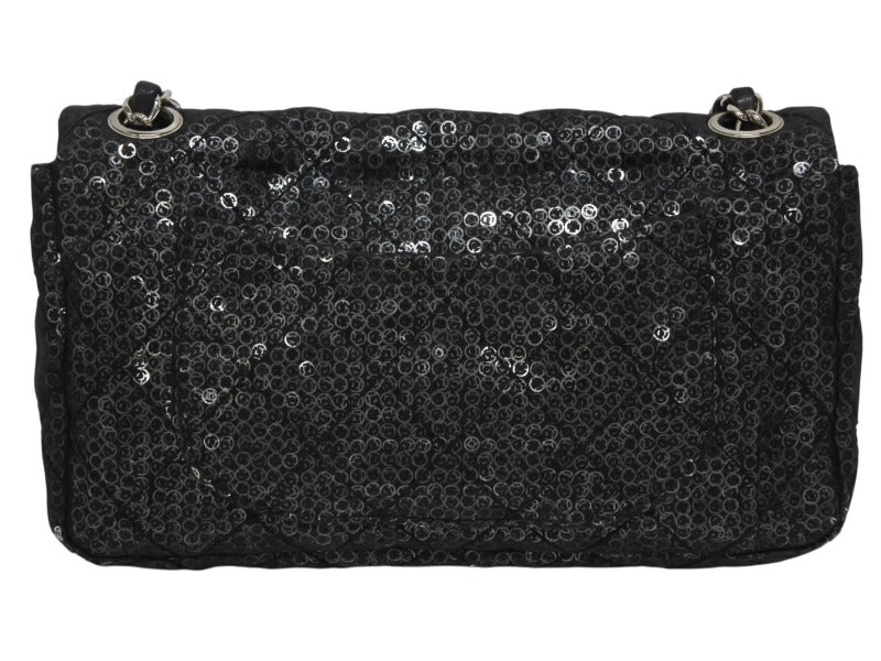 CHANEL CHANEL Matelasse 23 S Flap W Chain Shoulder Bag No. 12 Coco Mark Sequins Silver Hardware Good Condition Used 4b011166