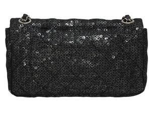 CHANEL シャネル マトラッセ23 Sフラップ Wチェーンショルダーバッグ 12番台 ココマーク スパンコール シルバー金具 美品 中古 4b011166