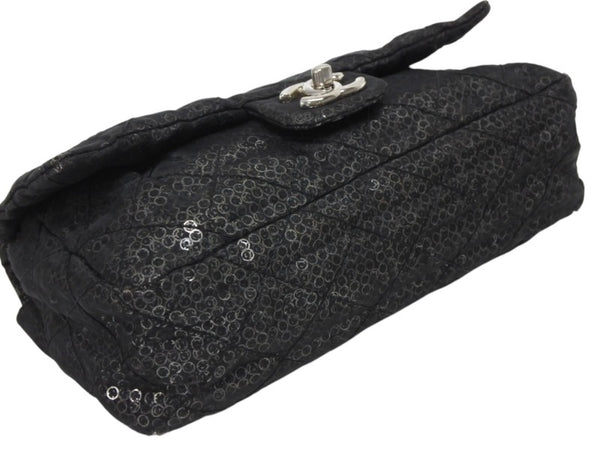 CHANEL シャネル マトラッセ23 Sフラップ Wチェーンショルダーバッグ 12番台 ココマーク スパンコール シルバー金具 美品 中古 4b011166