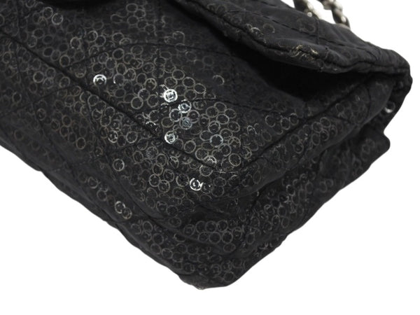CHANEL シャネル マトラッセ23 Sフラップ Wチェーンショルダーバッグ 12番台 ココマーク スパンコール シルバー金具 美品 中古 4b011166