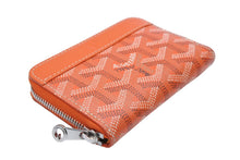 画像をギャラリービューアに読み込む, 極美品 GOYARD ゴヤール マティニョンPM カードケース コインケース ゴヤールディンキャンバス レザー オレンジ シルバー金具 中古 4b011169