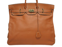 Load image into Gallery viewer, 極美品 HERMES エルメス ハンドバッグ オータクロア50 トゴ バーキン ブロンズ金具 ブラウン系 ○Y刻印 中古 4b011178