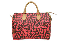 Load image into Gallery viewer, 極美品 LOUIS VUITTON ルイヴィトン モノグラム グラフィティ スピーディ30 ハンドバッグ M93704 ピンク PVC ヌメ革 中古 4b011179