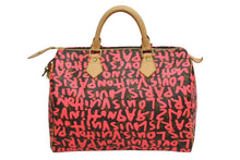 Load image into Gallery viewer, 極美品 LOUIS VUITTON ルイヴィトン モノグラム グラフィティ スピーディ30 ハンドバッグ M93704 ピンク PVC ヌメ革 中古 4b011179