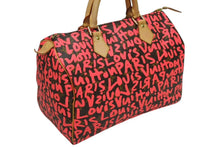 Load image into Gallery viewer, 極美品 LOUIS VUITTON ルイヴィトン モノグラム グラフィティ スピーディ30 ハンドバッグ M93704 ピンク PVC ヌメ革 中古 4b011179