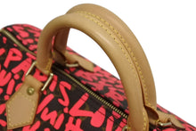 Load image into Gallery viewer, 極美品 LOUIS VUITTON ルイヴィトン モノグラム グラフィティ スピーディ30 ハンドバッグ M93704 ピンク PVC ヌメ革 中古 4b011179