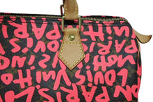 Load image into Gallery viewer, 極美品 LOUIS VUITTON ルイヴィトン モノグラム グラフィティ スピーディ30 ハンドバッグ M93704 ピンク PVC ヌメ革 中古 4b011179