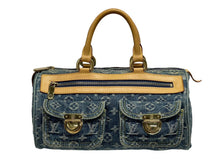 Load image into Gallery viewer, 極美品 LOUIS VUITTON ルイヴィトン ネオスピーディ ハンドバッグ M95019 モノグラム デニム インディゴブルー ゴールド金具 中古 4b011180