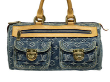 Load image into Gallery viewer, 極美品 LOUIS VUITTON ルイヴィトン ネオスピーディ ハンドバッグ M95019 モノグラム デニム インディゴブルー ゴールド金具 中古 4b011180