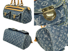 Load image into Gallery viewer, 極美品 LOUIS VUITTON ルイヴィトン ネオスピーディ ハンドバッグ M95019 モノグラム デニム インディゴブルー ゴールド金具 中古 4b011180