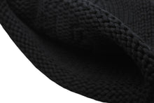 Load image into Gallery viewer, 極美品 CHROME HEARTS クロムハーツ BSフレア レザーパッチ ニットキャップ BSフレア ボタン ビーニー カシミヤ ブラック ONE SIZE 中古 4b011191