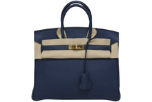 Load image into Gallery viewer, 新品未使用 HERMES エルメス ハンドバッグ B刻印 バーキン25 ブルードプリュス ゴールド金具トゴ 中古 4b011198