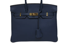 Load image into Gallery viewer, 新品未使用 HERMES エルメス ハンドバッグ B刻印 バーキン25 ブルードプリュス ゴールド金具トゴ 中古 4b011198
