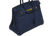 Load image into Gallery viewer, 新品未使用 HERMES エルメス ハンドバッグ B刻印 バーキン25 ブルードプリュス ゴールド金具トゴ 中古 4b011198