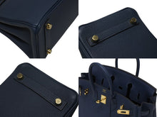 Load image into Gallery viewer, 新品未使用 HERMES エルメス ハンドバッグ B刻印 バーキン25 ブルードプリュス ゴールド金具トゴ 中古 4b011198