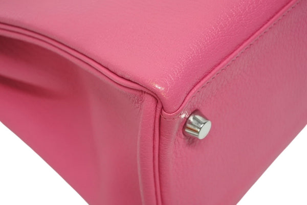 極美品 HERMES エルメス KELLY ケリー 32 内縫い 2WAYハンドバッグ シェーブル ピンク系 シルバー金具 □Q刻印 中古 4b011200